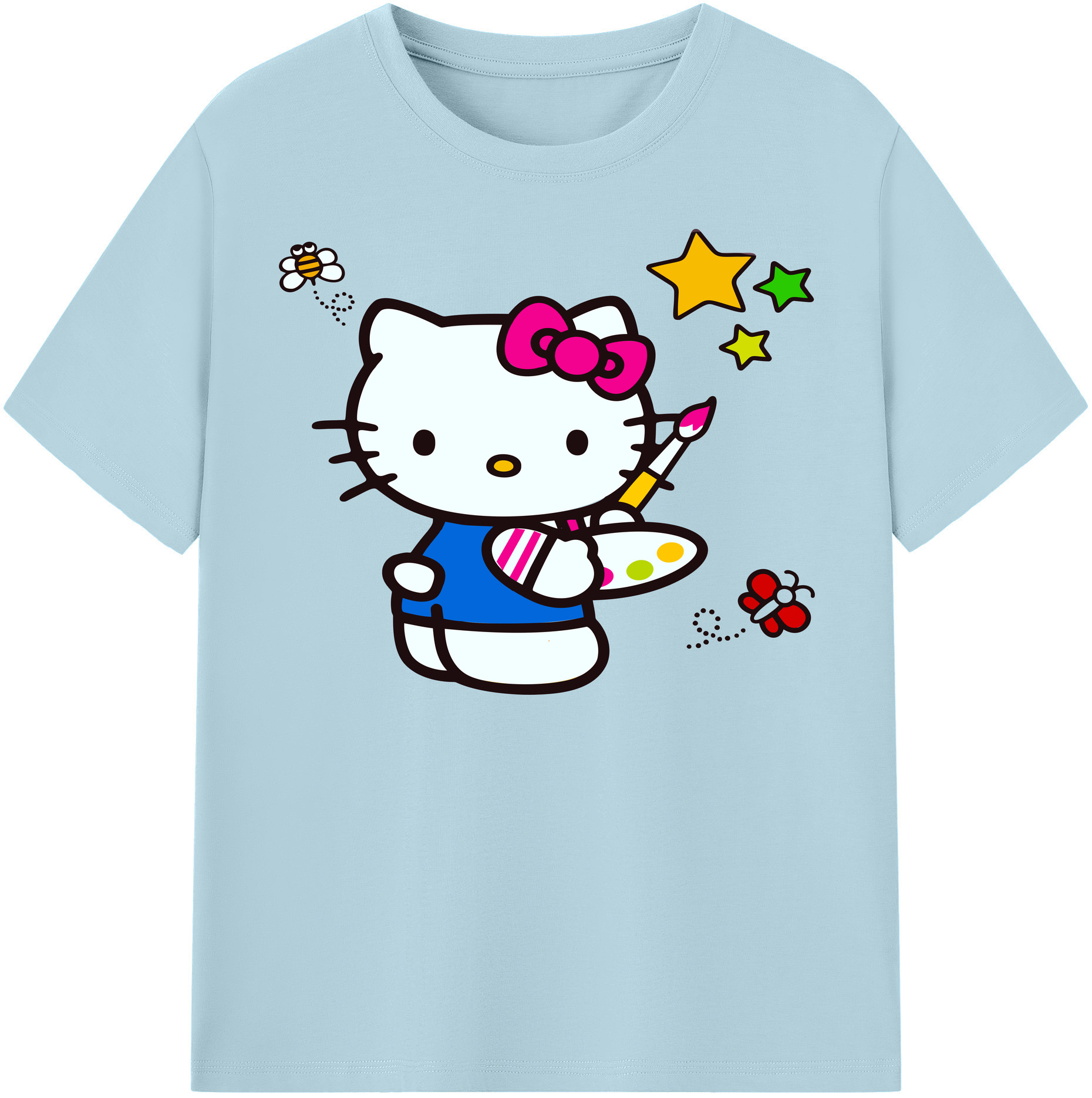 （画像用） Hello Kitty ハローキティ 綿100％半袖Tシャツ（フロントプリント）